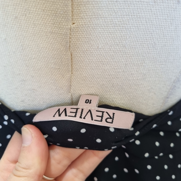 Review Black & White Polka Dot High Waist Wide Leg Cullottes Size 10 - Picture 7 of 7